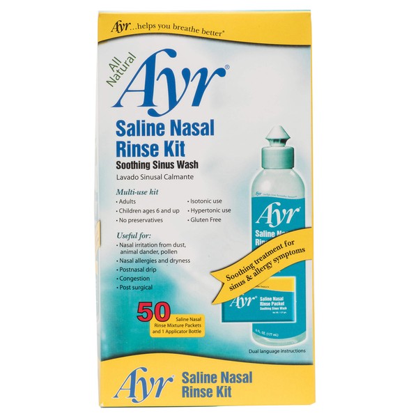 AYR Ayr Saline Nasal Rinse Kit Soothing Sinus Wash, 50