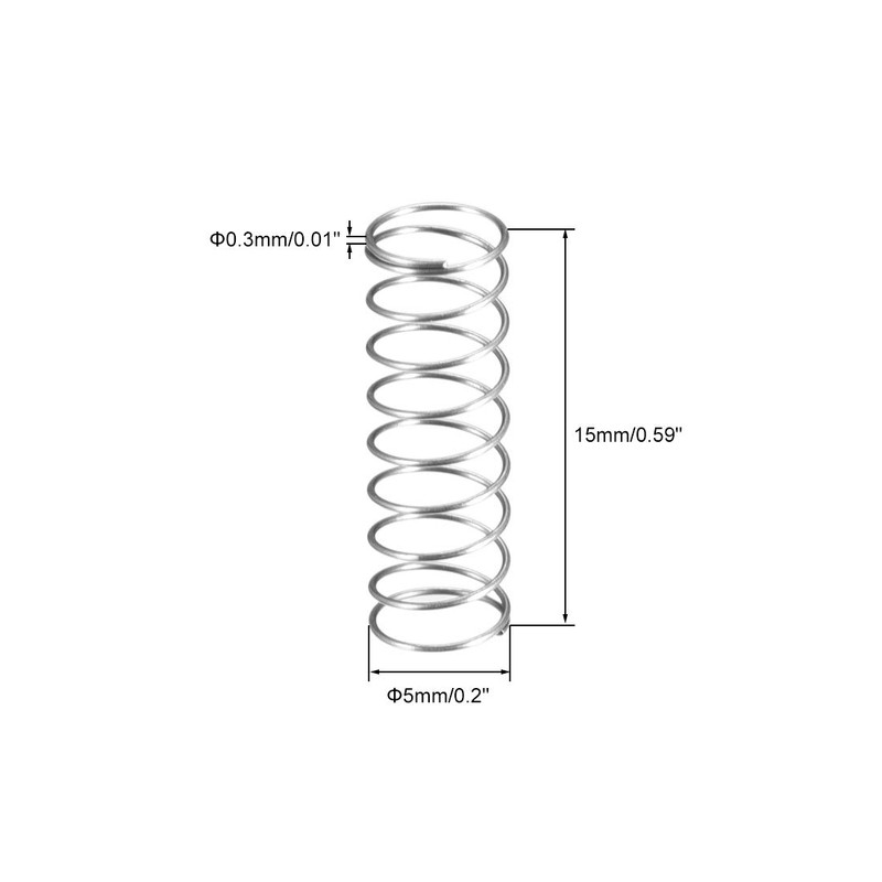 sourcing map Wire Diameter 0.01", OD 0.2", Free Length 0.59"