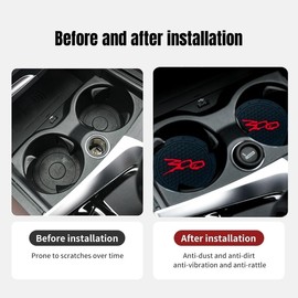 2Pcs Car Cup Holder Coaster for Chrysler 300/C/ 300S Accessories Auto Anti Slip Cup Holder Insert Coaster Car Interior Accessories (Red)