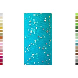 Creativery Tulle 15 cm x 9 m Dark Turquoise Glitter Dots