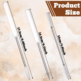 3 pcs Makeup Spatula Foundation Spatula Stainless Steel Professional Makeup Spatulas for Even Application of Foundation Facial Beauty Spatulas Double Edged Cosmetics Mixer Long Metal Scraper