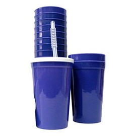 Jean's Plastics Opaque Purple Drinking Glasses, Lids and Straws (Purple)