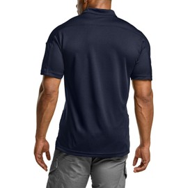 CQR Men's Polo Shirts, Tactical Short Sleeve Golf Performance Shirts, Lightweight Dry Fit UPF 50+ Pique, Frost Pro Police Navy, XX-Large