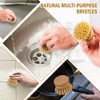 Lyaciomn 6Pcs Bamboo Dish Brush Head Natural Washing Brush Head
