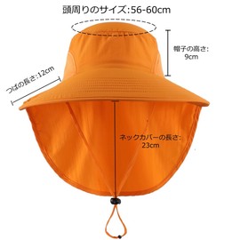 Connectile Men's Women's Quick Drying UV Protection Hat, Outdoor Sun Hat, Safari Hat, Summer, Farming Work Hat, Fishing Hat, orange