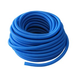 Absolute USA SLT34BL 3/4-Inch x 100-Feet Blue Split Loom Split Wire Loom Polyethylene Conduit Corrugated Plastic Tubing Sleeve for Various Automotive, Home, Marine, Industrial Wiring Applications, Etc