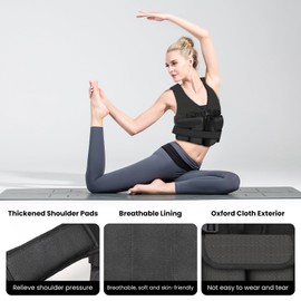 DMDG Adjustable Weighted Vest for Woman Men With Shoulder Pads 2-10 lbs, Weighted Vest For Walking, Running, Cross Training, Muscle Building,Improve Bone Health- Comfortable, Washable