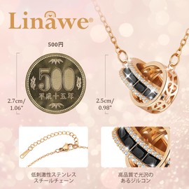 [Linawe] Imitation Diamond Pendant Necklace for Women, Simple, Stainless Steel Necklace Chain, Zirconia Moissanite Birthstone Ring Necklace, Gold, Rose Gold, Silver for Choice, Copper, Cubic Zirconia