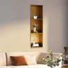 BIXIBIN 3-Tier Recessed Bathroom Shower Shelf in Titanium Gold, Stainless