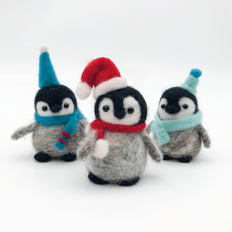 Bergin & Bath Needle Felting Kit, Penguins. Make Three Sweet