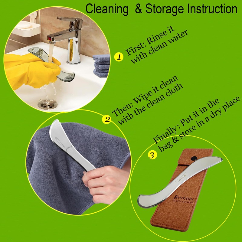 BYYDDIY Stainless Steel Gua Sha Muscle Scraper Tool,Scar Tissue Tool,Physical