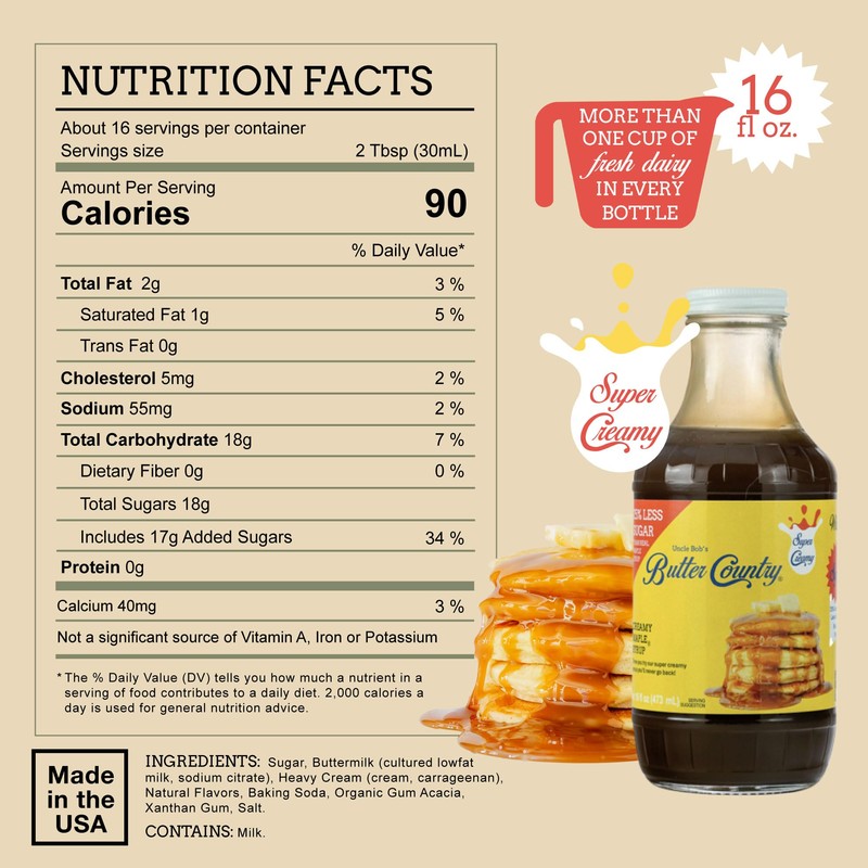 Butter Country Rich and Creamy Buttermilk Syrup | Creamy Maple