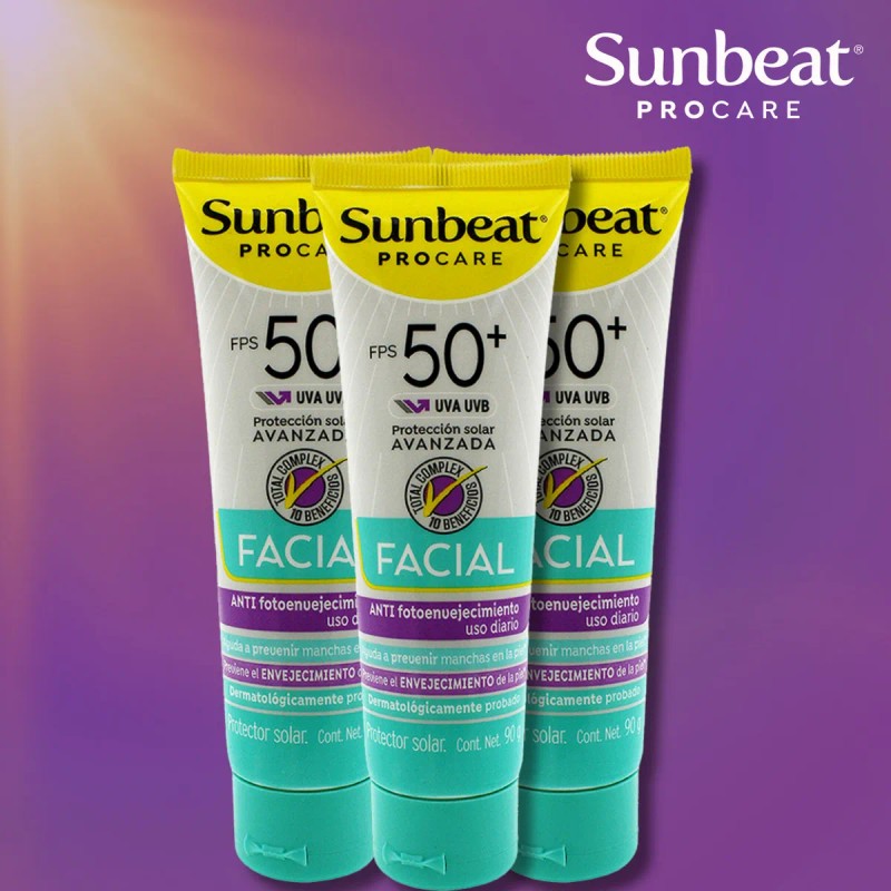 Sunbeat Bloqueador Solar Facial Anti Fotoenvejecimiento 90g