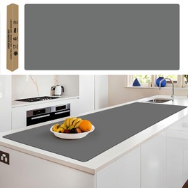 Extra Large Silicone Mat, 78.7”x 23.6”Non-Slip Heat Resistant Mats, Thicken Kitchen Countertop Protector Mat, Cuttable Waterproof Protector Mats for Kitchen Counter or Crafts (Dark Gray)