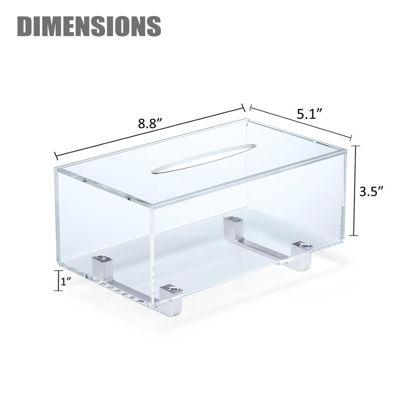 YoBa Thick Acrylic Tissue Box Holder Rectangular Tissue Box Dispenser