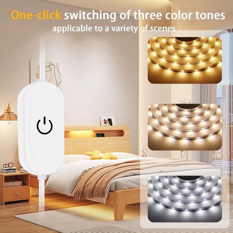 FUPT LED Strip 5 m USB, Warm White to Cool