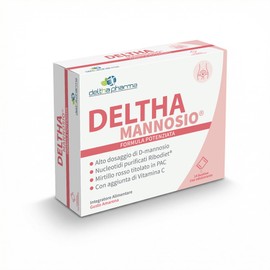 D-mannosio Puro 1500 Mg alto dosaggio, Mirtillo Rosso (cranberry) Nucleotidi Ribodiet e Vitamina C. Made in Italy per il benessere delle vie urinarie. 14 Bustine Deltha Mannosio