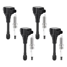 GRIZZLY AUTO Ignition Coil Packs and Spark Plugs Replacement for Nissan Altima Cube Rogue Sentra NV200 Versa 1.6L 1.8L 2.0L 2.5L Replaces# UF549 C1696 Set of 4