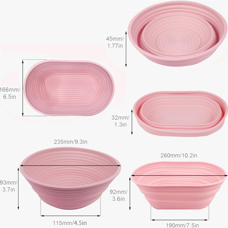 Banneton Bread Proofing Baskets,Silicone Sourdough Bread Baking Supplies, Bread Proofing