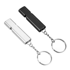 WeddHuis 2 Pcs Emergency Whistle Metal Whistle with Key Ring for School Gym Outdoor Camping Hiking Hunting Climbing
