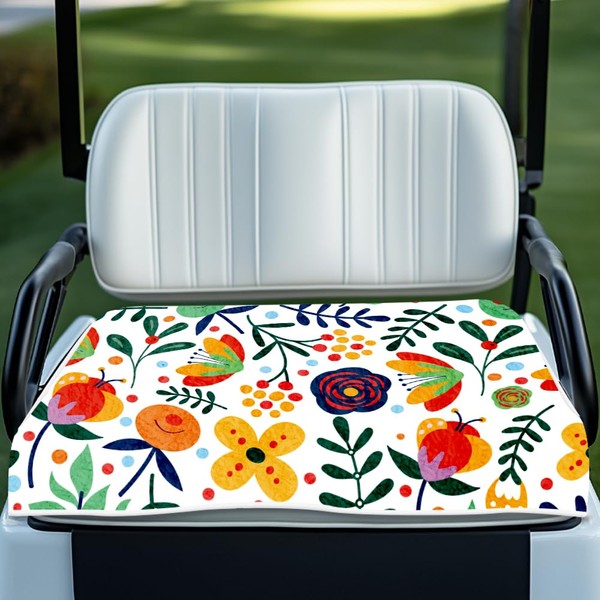 WEBEEDY Golf Cart Seat Covers,Bohemian Floral Design Golf Cart Seat