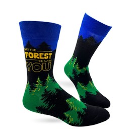 Fabdaz May The Forest Be With You Men's Novelty Crew Socks