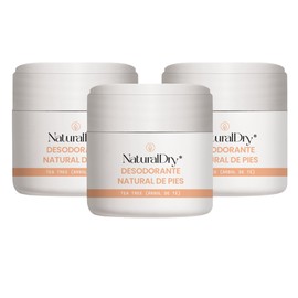 NaturalDry Desodorante para PIES - 100% Natural - Aceite esencial de Tea Trea (3 Unidades)