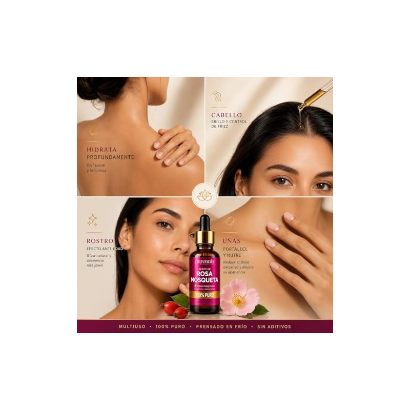 Aceite Rosa Mosqueta Puro Perennis Facial Hidratante Regenerador Piel Estrías