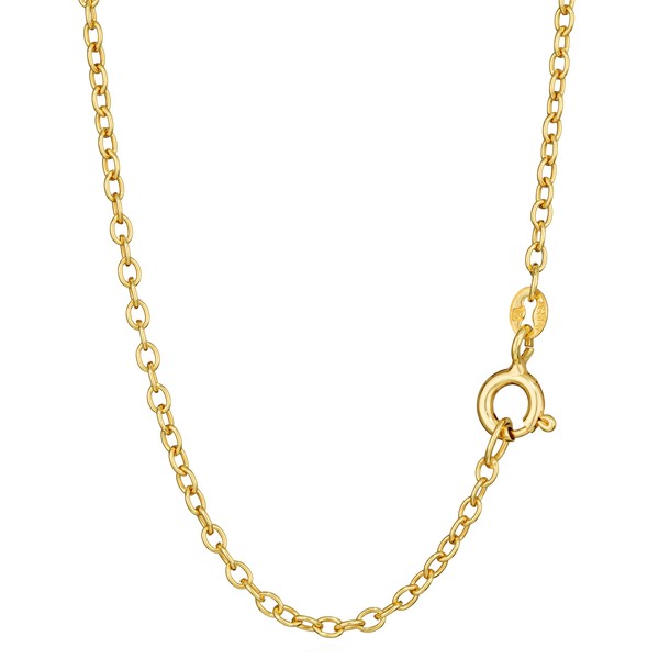 NKlaus Golden Curves: 925 Silver Yellow Gold Plated Round Anchor