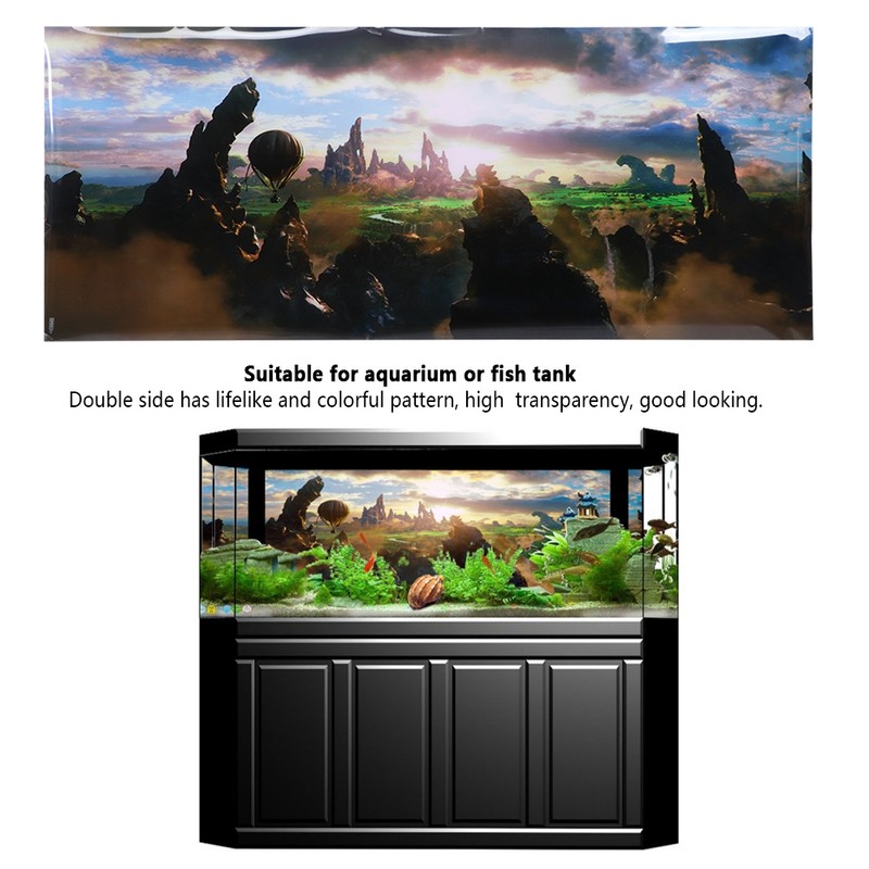 Background Poster Decorative Painting PVC Sticker Landscape Image for Aquarium