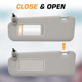 TadaMark Left Driver Side Sun Visor Fit for Mazda CX-9 2010 2011 2012 2013 2014 2015 Gray with Mirror & Light Replace # TDY1-69-320