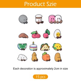 15 Pcs Shoe Charms,Girls Boys Lovely Animals,hoe Charms for Cute Shoes Decoration Charmss,Bear Rabbit Clog Shoes Accessories Cute Food Shoes Decorations Bear Rabbit Clog Shoes Accessories
