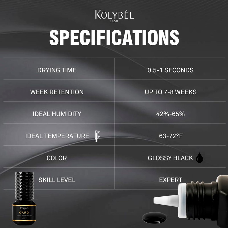 KOLYBEL Eyelash Extension Glue / 7-8 Weeks Retention/0.5-1 Sec Drying