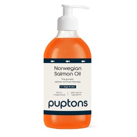 puptons Puptons Norwegian Salmon Oil for Dogs & Cats | Contains 21 Omega Fatty Acids | Fish Oil Supplement for Glossy Coat, Immune Support, Itchy Skin, Softer Paws, Joint & Brain Health | 500ml with pump