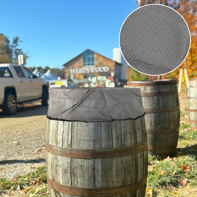 Bojueshaw Adjustable Rain Barrel Mesh Cover,95cm Mesh Protective Net with