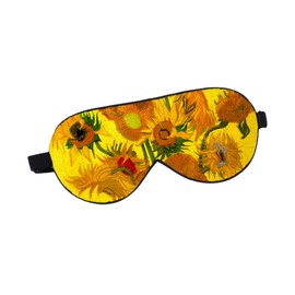 LALAFINA Sunflower Pattern Silk Eye Mask Double Creative Eyepatch for Sleep Travel Home Use Naturally Blocks Light for Better Sleep Soft Comfortable Design
