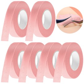 Gjinxi 6 Rolls Eyelash Tape Lash Extension Tape Adhesive Eyelash Extension Tape False Eyelashes Micropore Tape Silicone Gel Tape Stickers Eye Lift Patches 9 m/10 Yard for Makeup Wound Care (Pink)