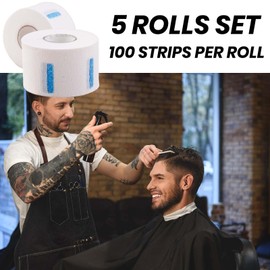 GEN'C BÉAUTY Barber Paper Disposable Neck Strips Stretchy for Haircutting Neck band Waterproof Barber Neck Tissue Wrap for Hairdressing (10 Rolls)
