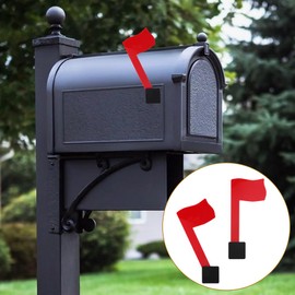 Mailbox Flag Replacement, Red Mailbox Flag Universal for Outgoing Mailbox, Strong Adhesive Red Flags for Mailboxes Outside, Sticks to Most Surfaces Easily(COLOR:red)