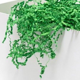 Mefleet 1/2 LB Crinkle Cut Paper Shred Filler 8 oz Green Crinkle Shredded Paper for Gift Box - Gift Basket Bag Filler - Grass Cushion Stuffing for Easter, Mother's day, Holiday Packaging Wrapping