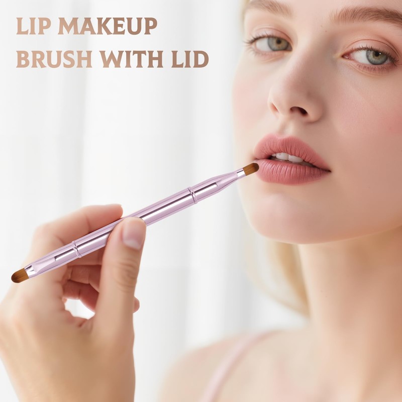 Unaone 2 Pack Lip Brush for Lipstick, Dual-Ended Lip Makeup