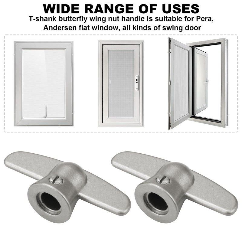VIDABTE 3/8" T-Crank Casement Window Handle, Butterfly Wing Nut T-Handles