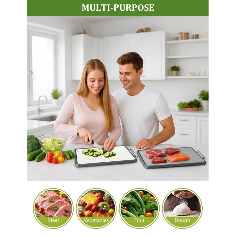 Titanium Cutting Boards for Kitchen, 2 in 1 Non Toxic