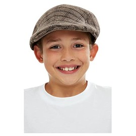Smiffys Kids Flat Cap, Brown, Black, One Size