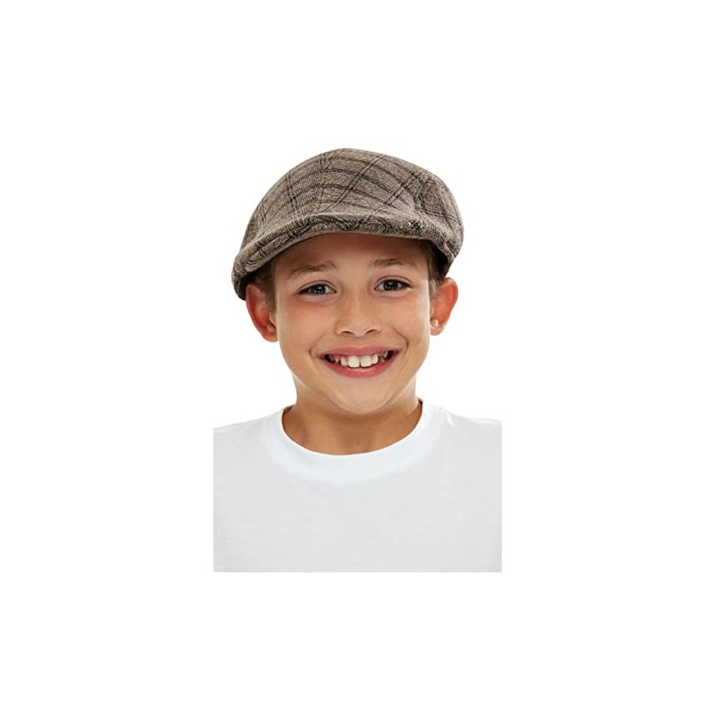Smiffys Kids Flat Cap, Brown, Black, One Size
