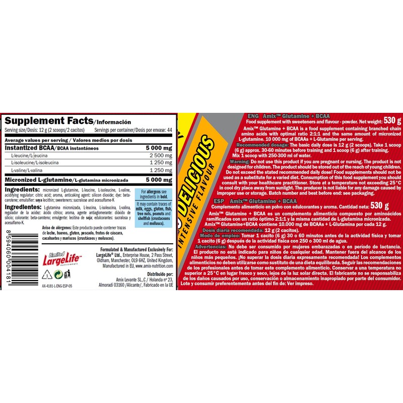 Amix Nutrition - Glutamina + BCAA - 530g [Amix] Mango