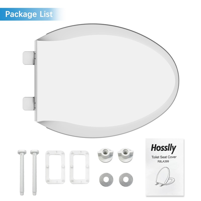 19 in Toilet Seat with Cover Soft Close, Toilet Lid