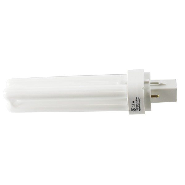 GE 97579 Traditional Lighting Compact Fluorescent PLUG-IN QUAD, 18W Warm White (3500K) 1-Pack