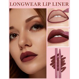 Jutqut Waterproof Lip Liner, Lipstick Long Lasting, Waterproof Smudge-proof Lip Liner, Matte Liquid Lip Liner Pencil, High Pigmented Makeup Lip Pencil, Smooth Lip Liner, Natural Lipstick