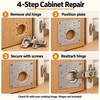 Cabinet Hinge Repair Plate Kit – 10 Set Stainless Steel